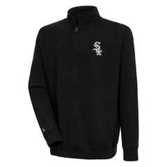 Chicago White Sox Antigua Victory Quarter-Zip Pullover Top - Black Pullover