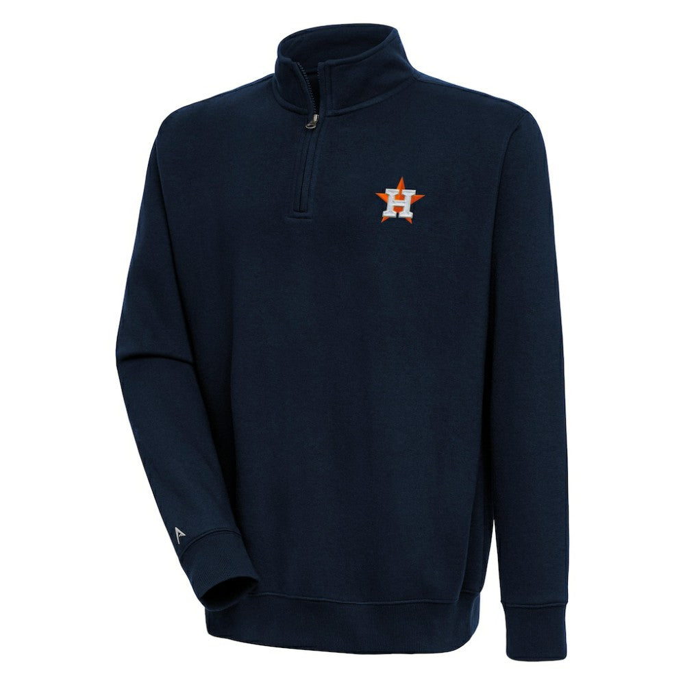 Houston Astros Antigua Victory Quarter-Zip Pullover Top - Navy Pullover