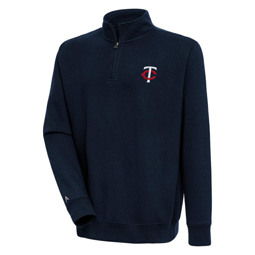 Minnesota Twins Antigua Victory Quarter-Zip Pullover Top - Navy Pullover