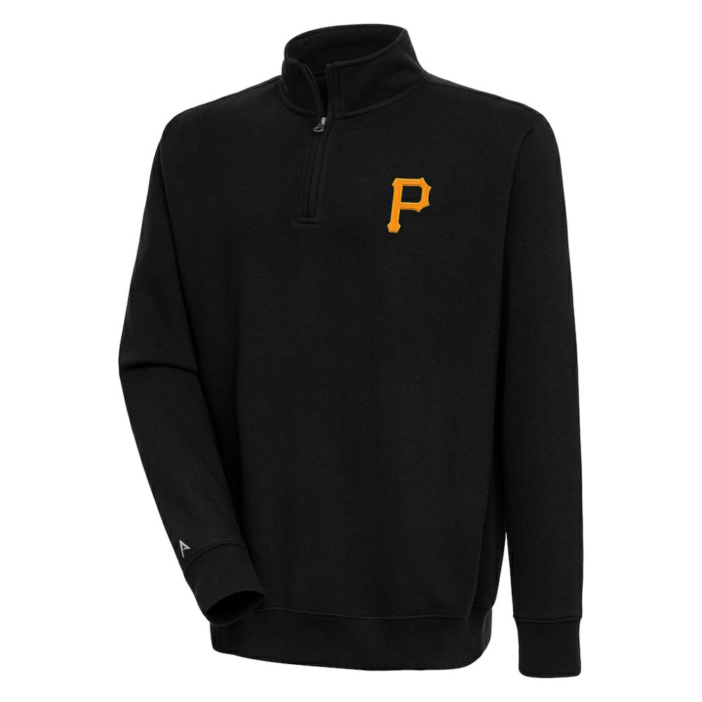 Pittsburgh Pirates Antigua Victory Quarter-Zip Pullover Top - Black Pullover