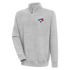 Toronto Blue Jays Antigua Victory Quarter-Zip Pullover Top - Heather Gray Pullover