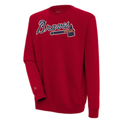 Atlanta Braves Antigua Victory Pullover Sweatshirt - Red Pullover