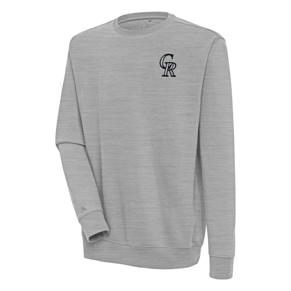 Colorado Rockies Antigua Victory Pullover Sweatshirt - Heather Gray Pullover