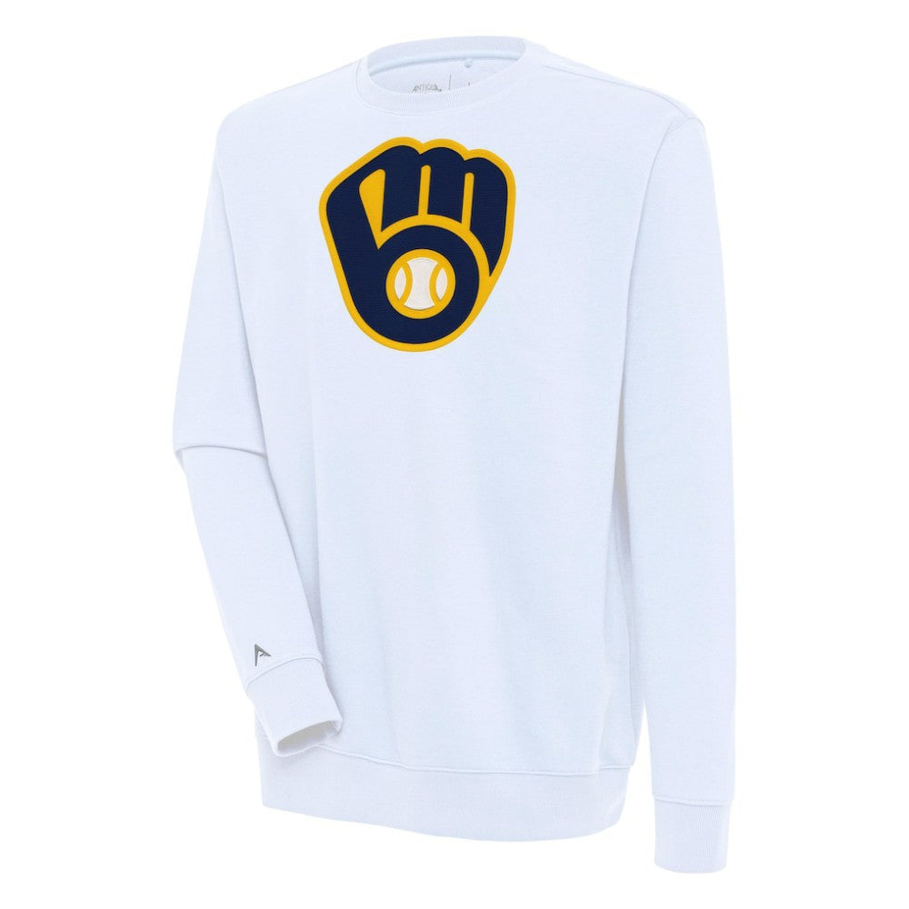 Milwaukee Brewers Antigua Victory Pullover Sweatshirt - White Pullover