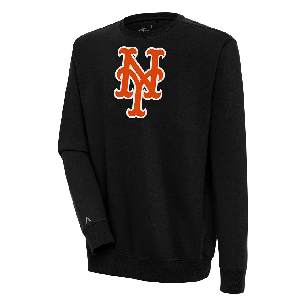New York Mets Antigua Victory Pullover Sweatshirt - Black Pullover