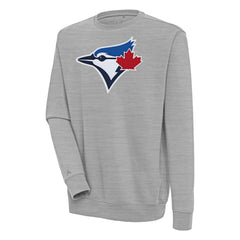Toronto Blue Jays Antigua Victory Pullover Sweatshirt - Heather Gray Pullover