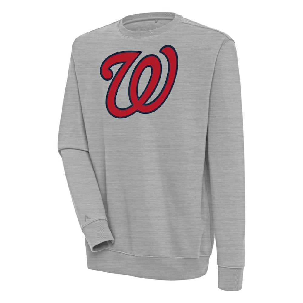 Washington Nationals Antigua Victory Pullover Sweatshirt - Heather Gray Pullover
