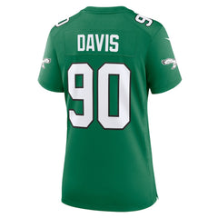 Jordan Davis Philadelphia Eagles Women's Alternate Game Jersey - Kelly Green Jerseys