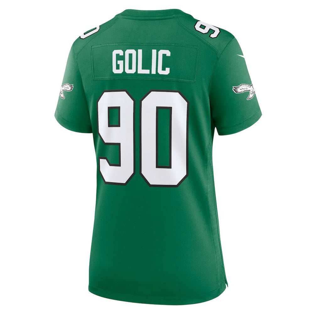 Mike Golic Philadelphia Eagles Women's Alternate Game Jersey - Kelly Green Jerseys
