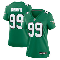 Jerome Brown Philadelphia Eagles Women's Alternate Game Jersey - Kelly Green Jerseys