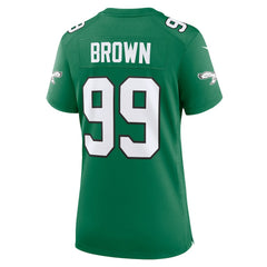 Jerome Brown Philadelphia Eagles Women's Alternate Game Jersey - Kelly Green Jerseys
