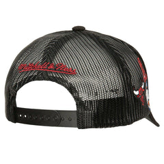 Chicago Bulls Times Up Classic Script Cord Trucker Hat Black - Mitchell & Ness