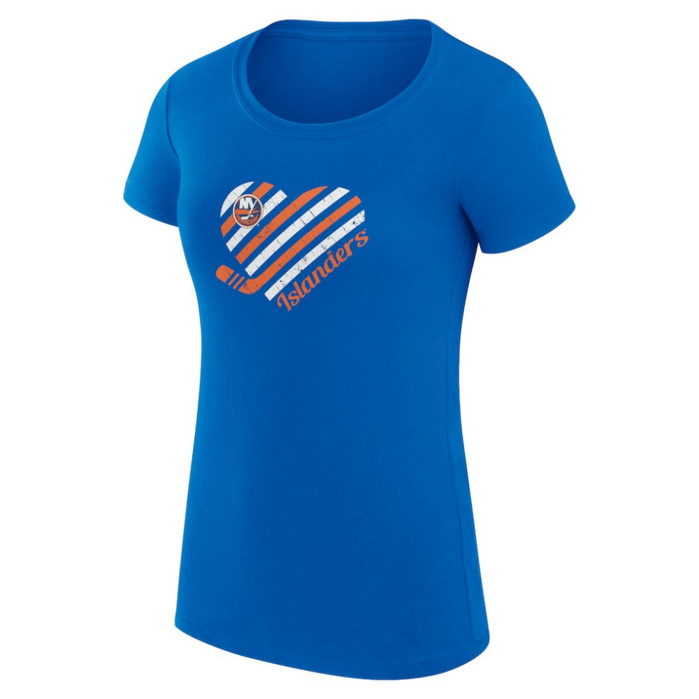 New York Islanders G-III 4Her by Carl Banks Women's Super-Slim Fit Lightweight Heart T-Shirt - Royal | US 200446366