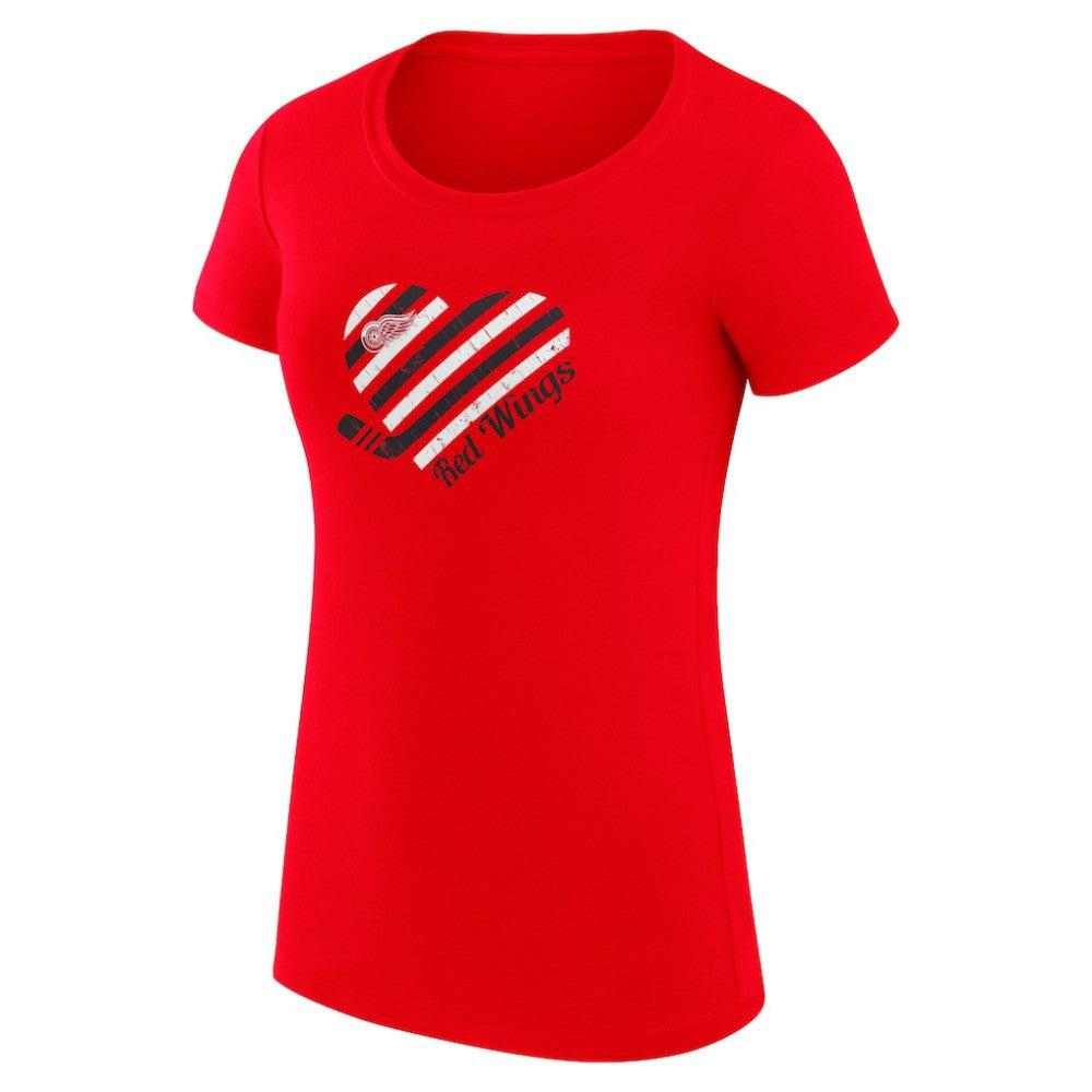 Detroit Red Wings G-III 4Her by Carl Banks Women's Super-Slim Fit Lightweight Heart T-Shirt - Red | US 200446372
