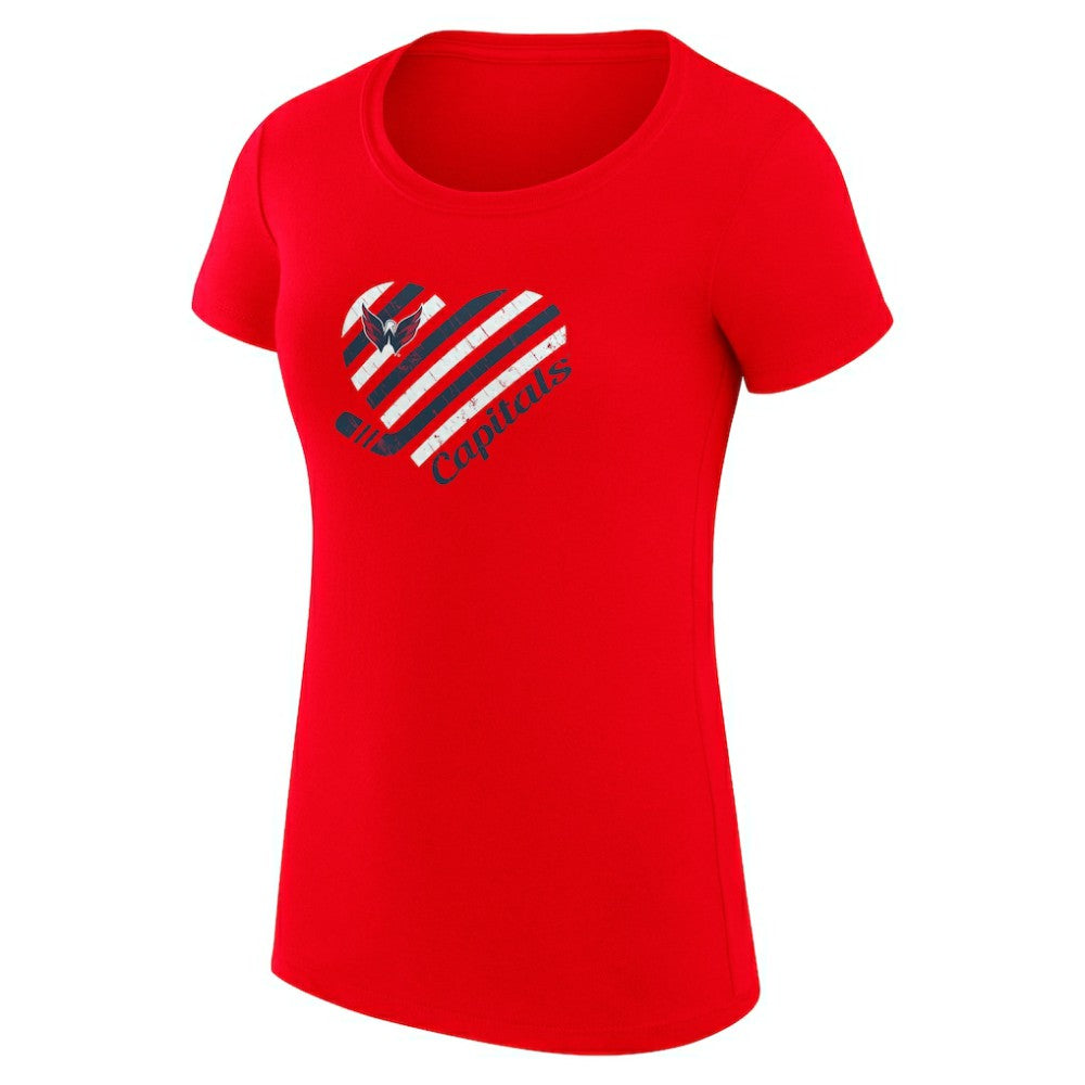 Washington Capitals G-III 4Her by Carl Banks Women's Super-Slim Fit Lightweight Heart T-Shirt - Red | US 200446378