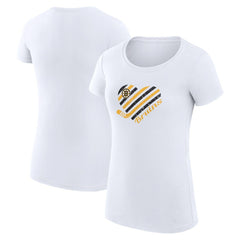 Boston Bruins G-III 4Her by Carl Banks Women's Super-Slim Fit Lightweight Heart T-Shirt - White | US 200446380