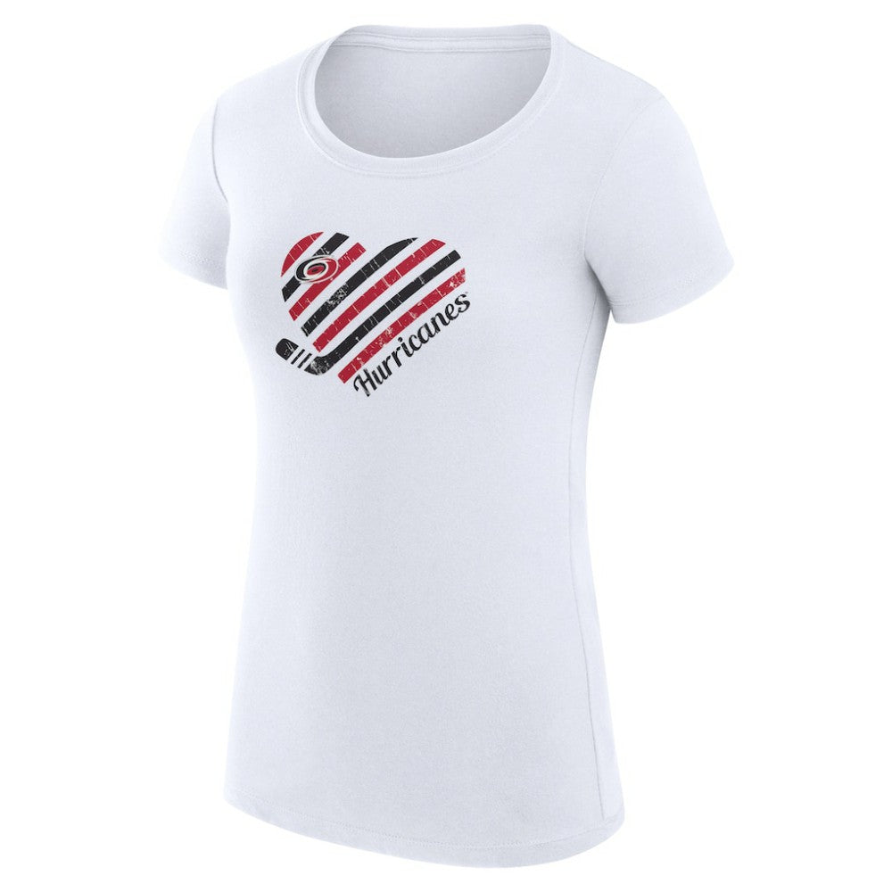 Carolina Hurricanes G-III 4Her by Carl Banks Women's Super-Slim Fit Lightweight Heart T-Shirt - White | US 200446383