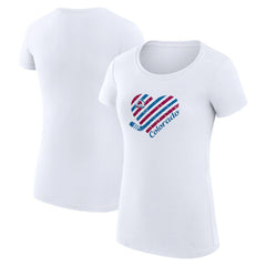 Colorado Avalanche G-III 4Her by Carl Banks Women's Super-Slim Fit Lightweight Heart T-Shirt - White | US 200446385