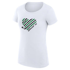 Dallas Stars G-III 4Her by Carl Banks Women's Super-Slim Fit Lightweight Heart T-Shirt - White | US 200446387