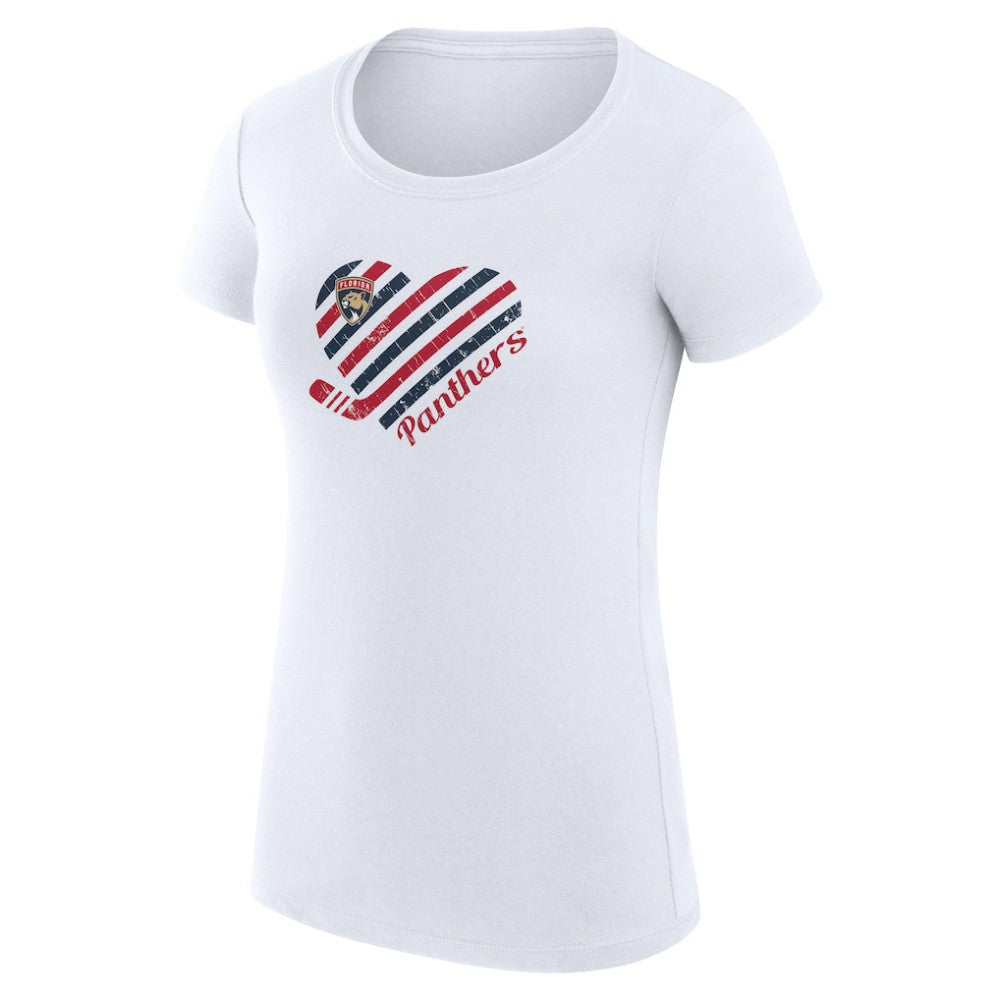 Florida Panthers G-III 4Her by Carl Banks Women's Super-Slim Fit Lightweight Heart T-Shirt - White | US 200446390