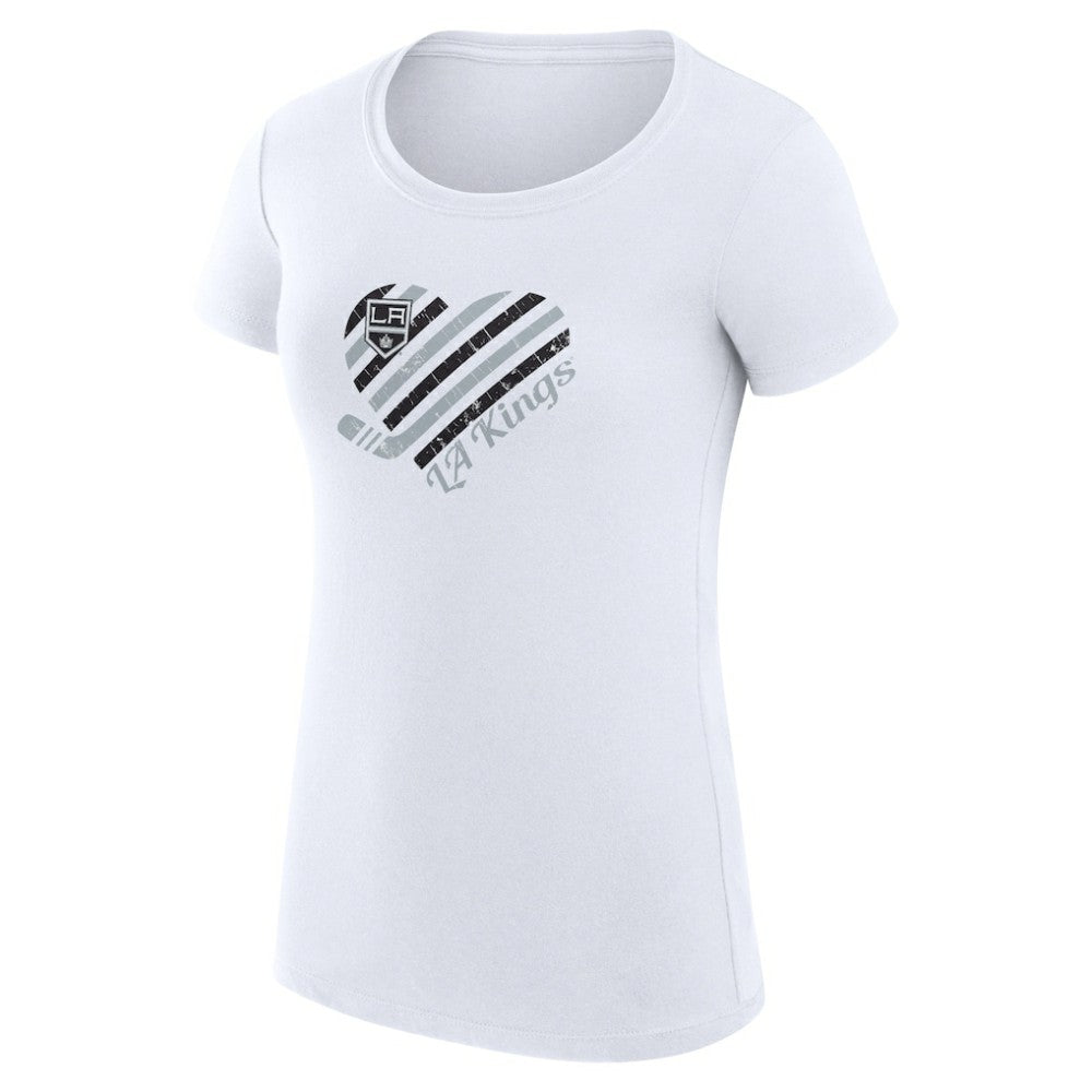 Los Angeles Kings G-III 4Her by Carl Banks Women's Super-Slim Fit Lightweight Heart T-Shirt - White | US 200446391