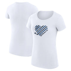 St. Louis Blues G-III 4Her by Carl Banks Women's Super-Slim Fit Lightweight Heart T-Shirt - White | US 200446404