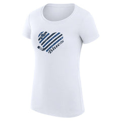 St. Louis Blues G-III 4Her by Carl Banks Women's Super-Slim Fit Lightweight Heart T-Shirt - White | US 200446404