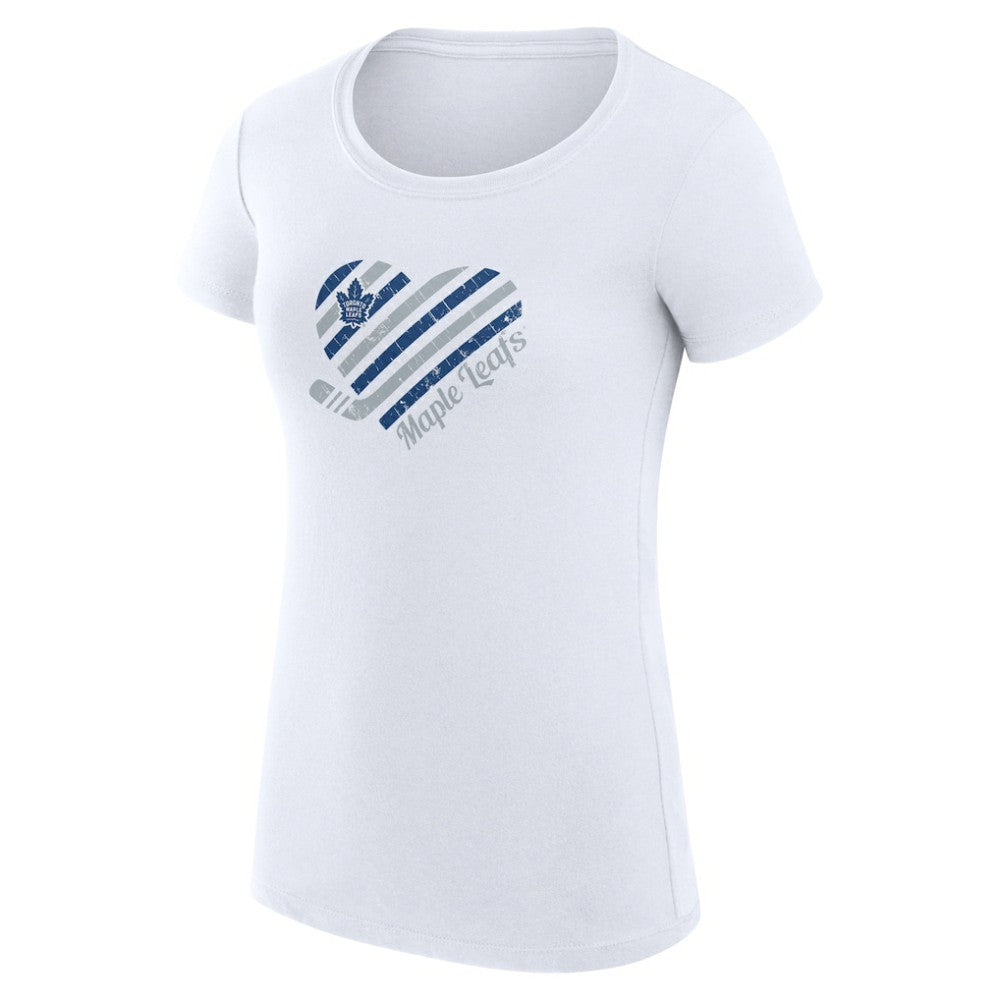 Toronto Maple Leafs G-III 4Her by Carl Banks Women's Super-Slim Fit Lightweight Heart T-Shirt - White | US 200446406