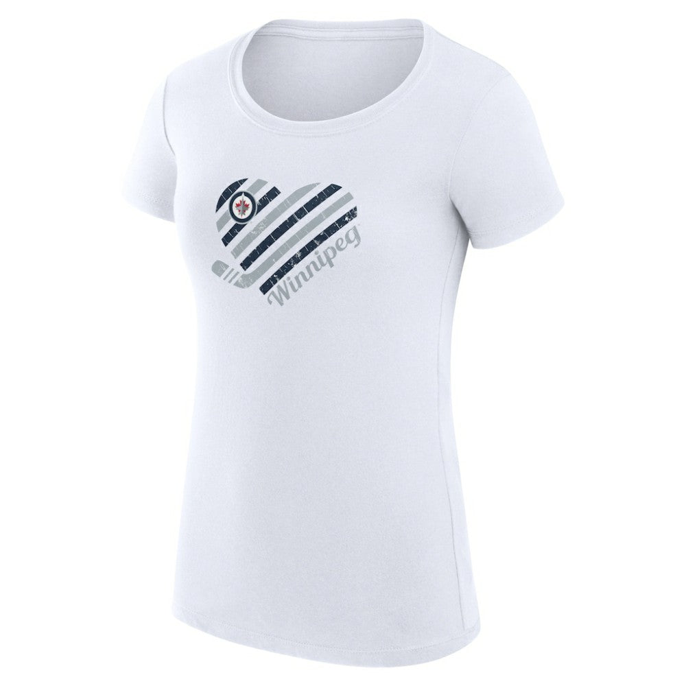 Winnipeg Jets G-III 4Her by Carl Banks Women's Super-Slim Fit Lightweight Heart T-Shirt - White | US 200446410
