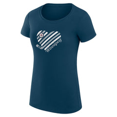 Winnipeg Jets G-III 4Her by Carl Banks Women's Super-Slim Fit Lightweight Heart T-Shirt - Navy | US 200446420
