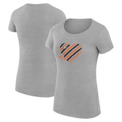 Anaheim Ducks G-III 4Her by Carl Banks Women's Super-Slim Fit Lightweight Heart T-Shirt - Heather Gray | US 200446423