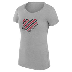 Carolina Hurricanes G-III 4Her by Carl Banks Women's Super-Slim Fit Lightweight Heart T-Shirt - Heather Gray | US 200446427