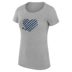 St. Louis Blues G-III 4Her by Carl Banks Women's Super-Slim Fit Lightweight Heart T-Shirt - Heather Gray | US 200446448