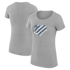 Tampa Bay Lightning G-III 4Her by Carl Banks Women's Super-Slim Fit Lightweight Heart T-Shirt - Heather Gray | US 200446449
