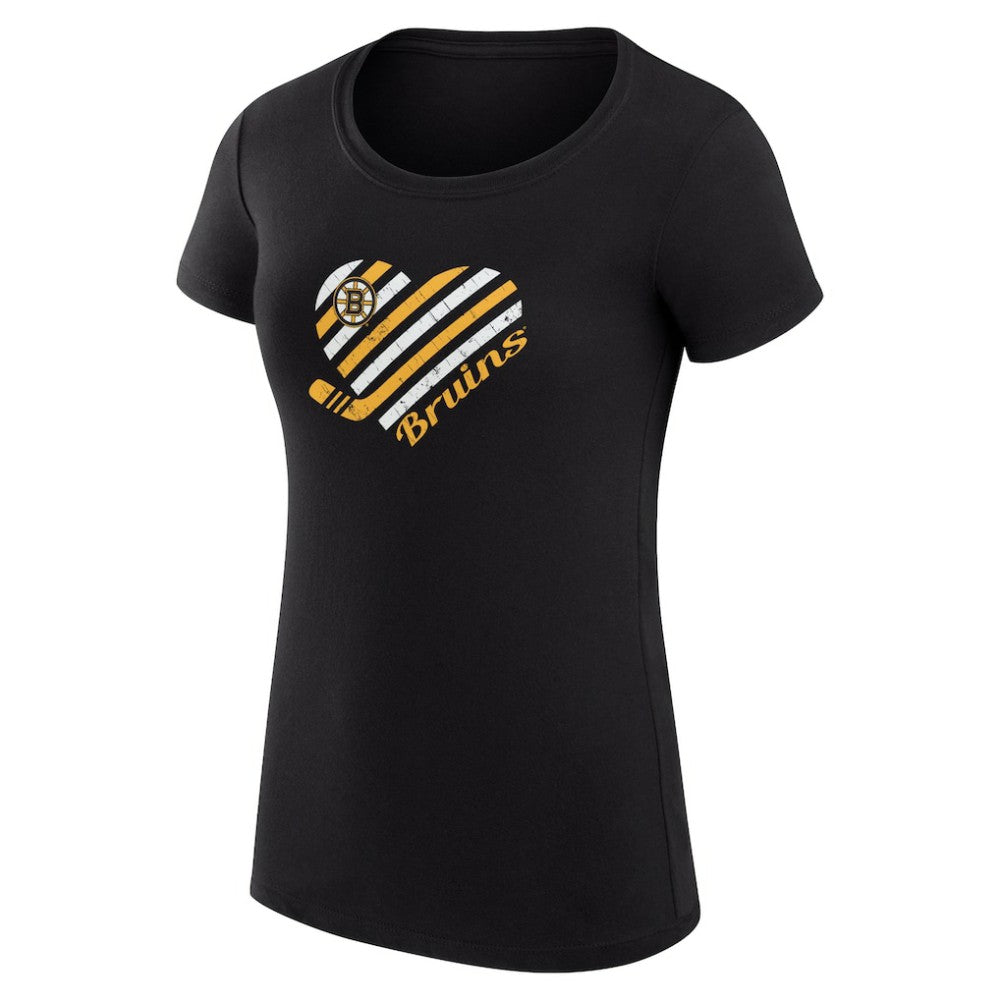Boston Bruins G-III 4Her by Carl Banks Women's Super-Slim Fit Lightweight Heart T-Shirt - Black | US 200446456