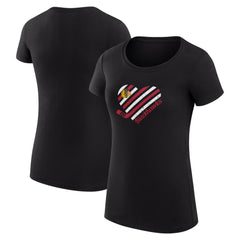 Chicago Blackhawks G-III 4Her by Carl Banks Women's Super-Slim Fit Lightweight Heart T-Shirt - Black | US 200446458