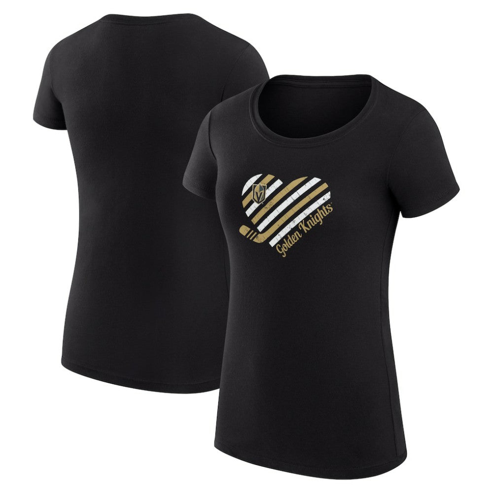 Vegas Golden Knights G-III 4Her by Carl Banks Women's Super-Slim Fit Lightweight Heart T-Shirt - Black | US 200446471