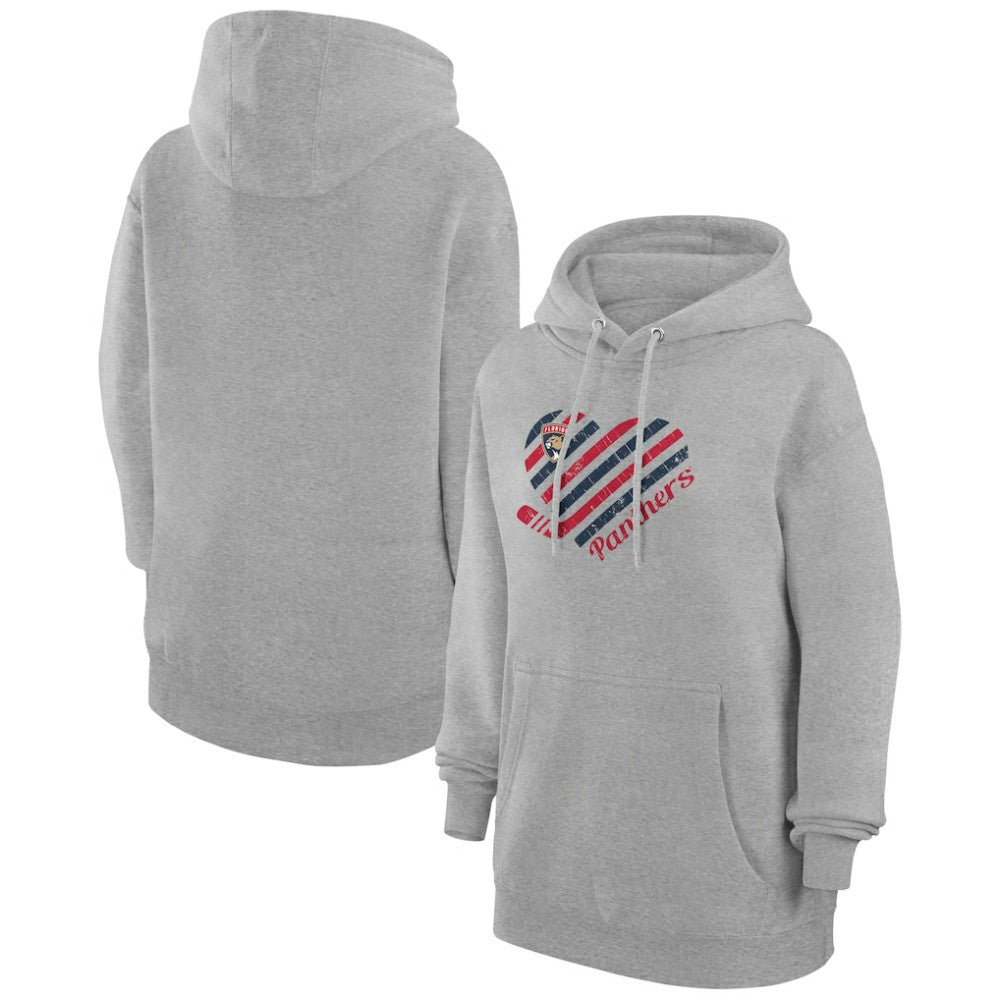 Florida Panthers G-III 4Her by Carl Banks Women's Heart Pullover Hoodie - Heather Gray | US 200446504