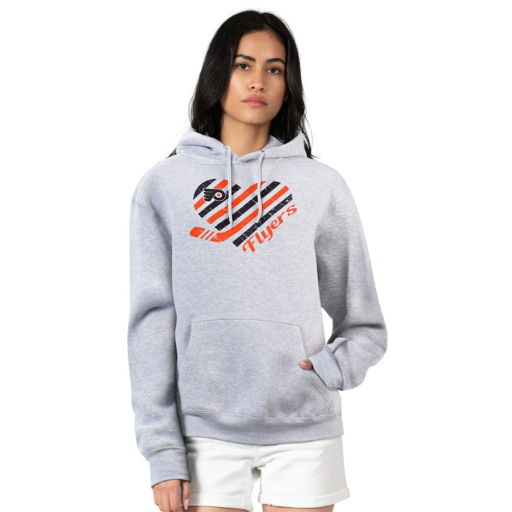 Philadelphia Flyers G-III 4Her by Carl Banks Women's Heart Pullover Hoodie - Heather Gray | US 200446513