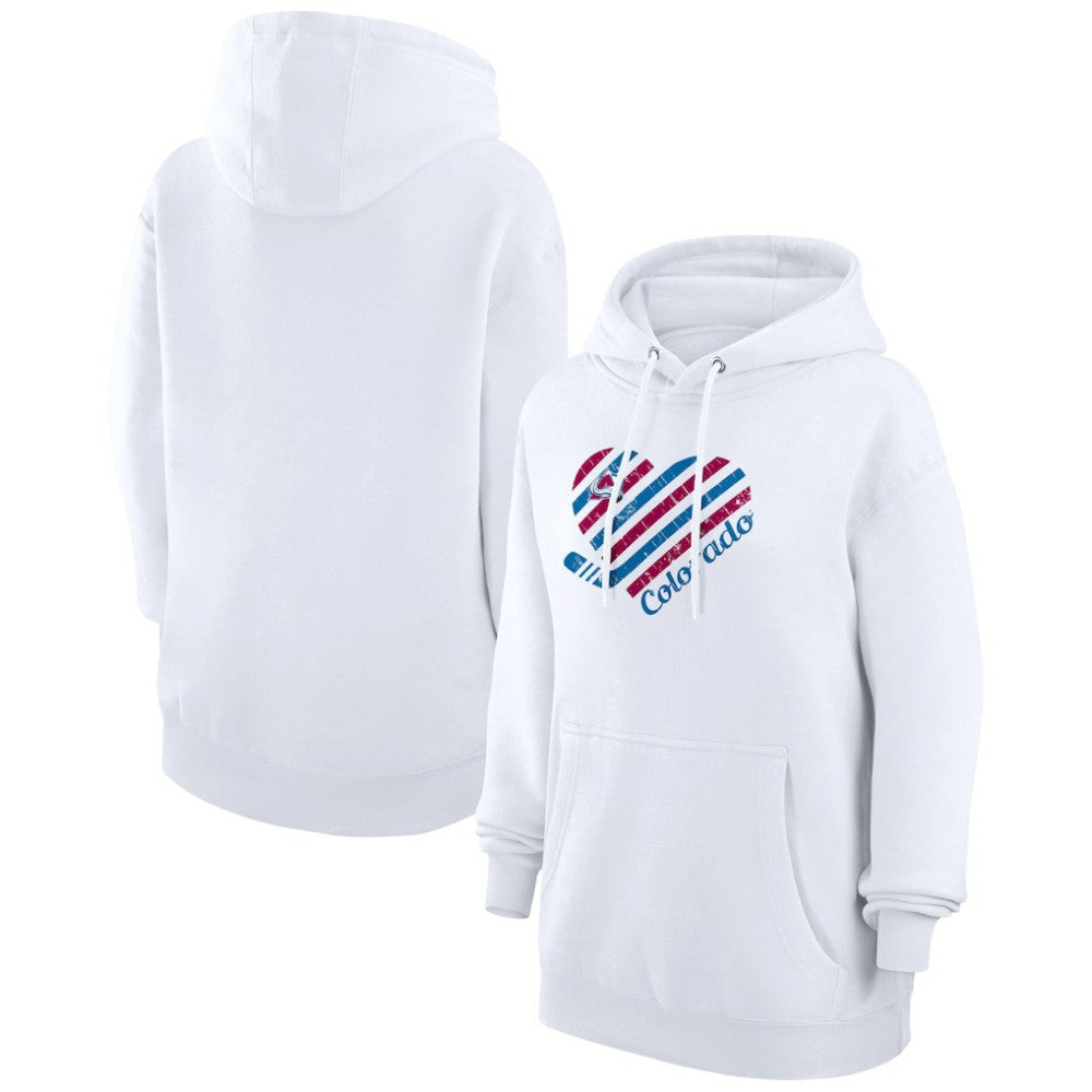 Colorado Avalanche G-III 4Her by Carl Banks Women's Heart Pullover Hoodie - White | US 200446531