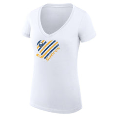 Buffalo Sabres G-III 4Her by Carl Banks Women's Super-Slim Fit Lightweight Heart V-Neck T-Shirt - White | US 200446559