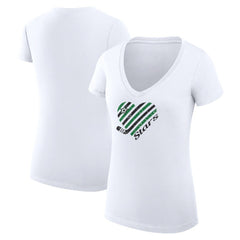 Dallas Stars G-III 4Her by Carl Banks Women's Super-Slim Fit Lightweight Heart V-Neck T-Shirt - White | US 200446565