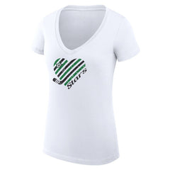 Dallas Stars G-III 4Her by Carl Banks Women's Super-Slim Fit Lightweight Heart V-Neck T-Shirt - White | US 200446565