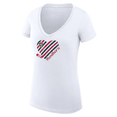 Florida Panthers G-III 4Her by Carl Banks Women's Super-Slim Fit Lightweight Heart V-Neck T-Shirt - White | US 200446568