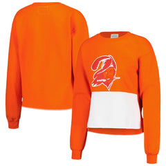 Tampa Bay Buccaneers Refried Apparel Women's Retro Cropped Tri-Blend Pullover Sweatshirt - Orange Pullover
