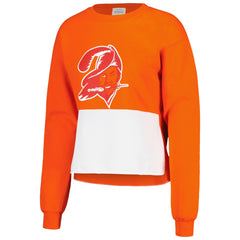 Tampa Bay Buccaneers Refried Apparel Women's Retro Cropped Tri-Blend Pullover Sweatshirt - Orange Pullover