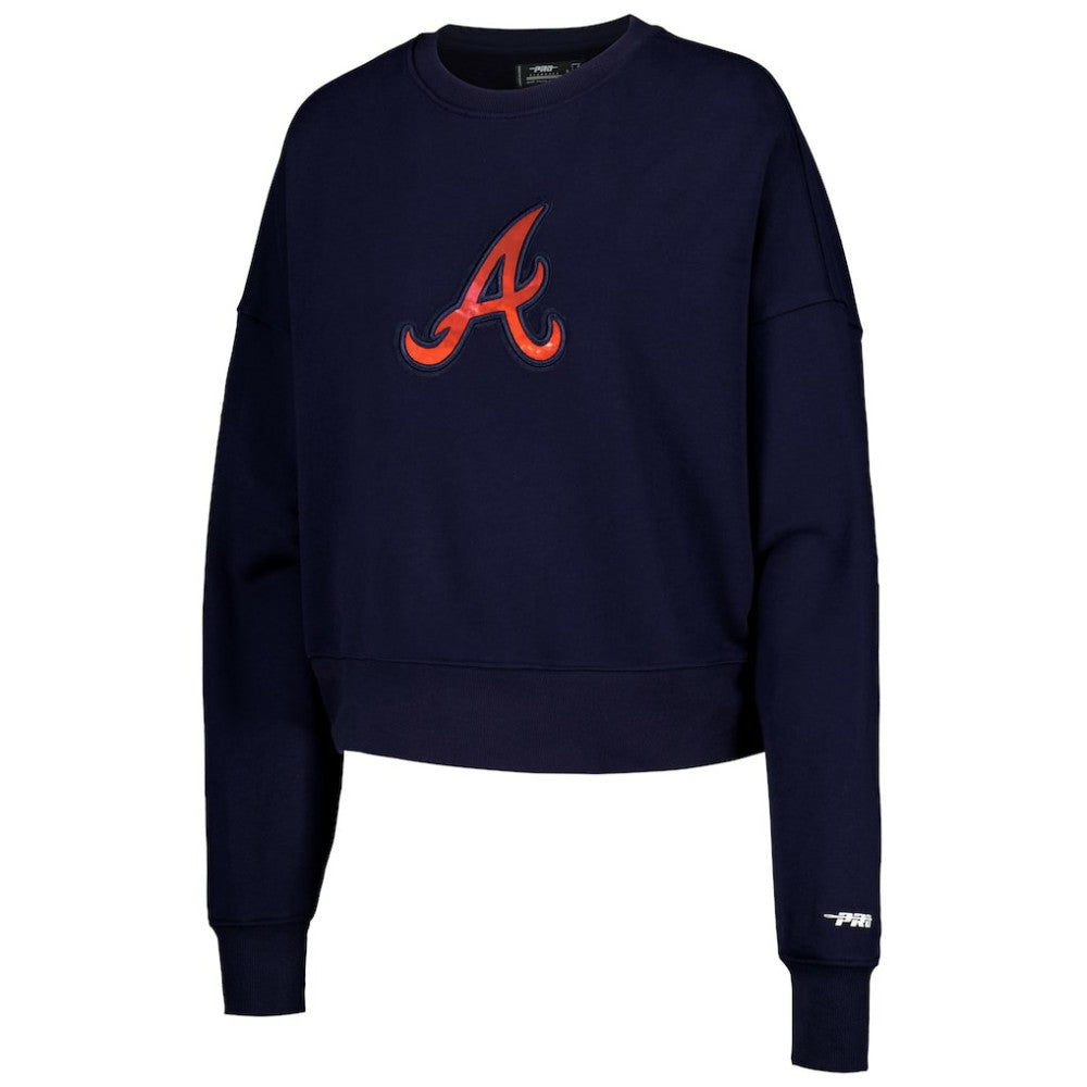 Atlanta Braves Pro Standard Women's Painted Sky Pullover Sweatshirt - Navy Pullover