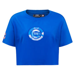 Chicago Cubs Pro Standard Women's Painted Sky Boxy Cropped T-Shirt - Royal T-shirts