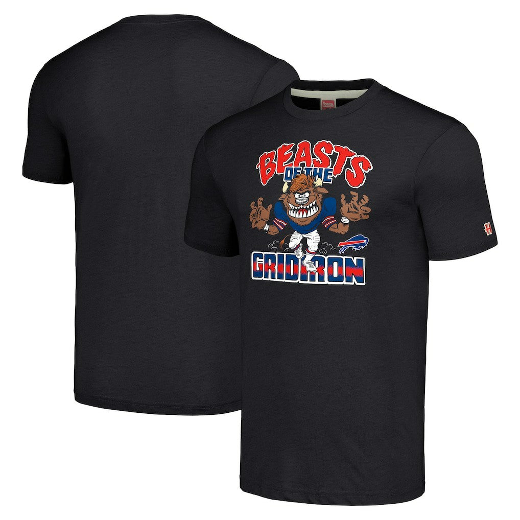 Buffalo Bills Homage Unisex Monsters of the Gridiron Halloween Tri-Blend T-Shirt - Charcoal T-shirts
