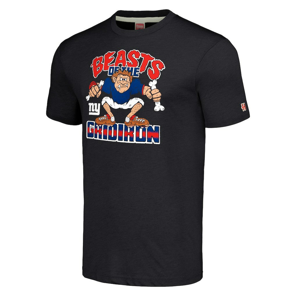 New York Giants Homage Unisex Monsters of the Gridiron Halloween Tri-Blend T-Shirt - Charcoal T-shirts